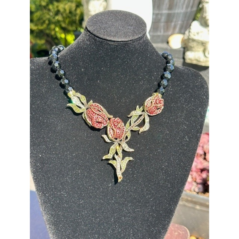 New Heidi Daus‎ climbing roses crystal necklace